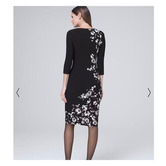 White House Black Market Reversible Floral Solid Sheath Dress Size Small - Picture 8 of 9
